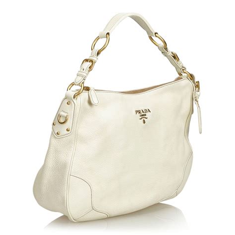 white leather prada handbag|vintage black leather Prada handbag.